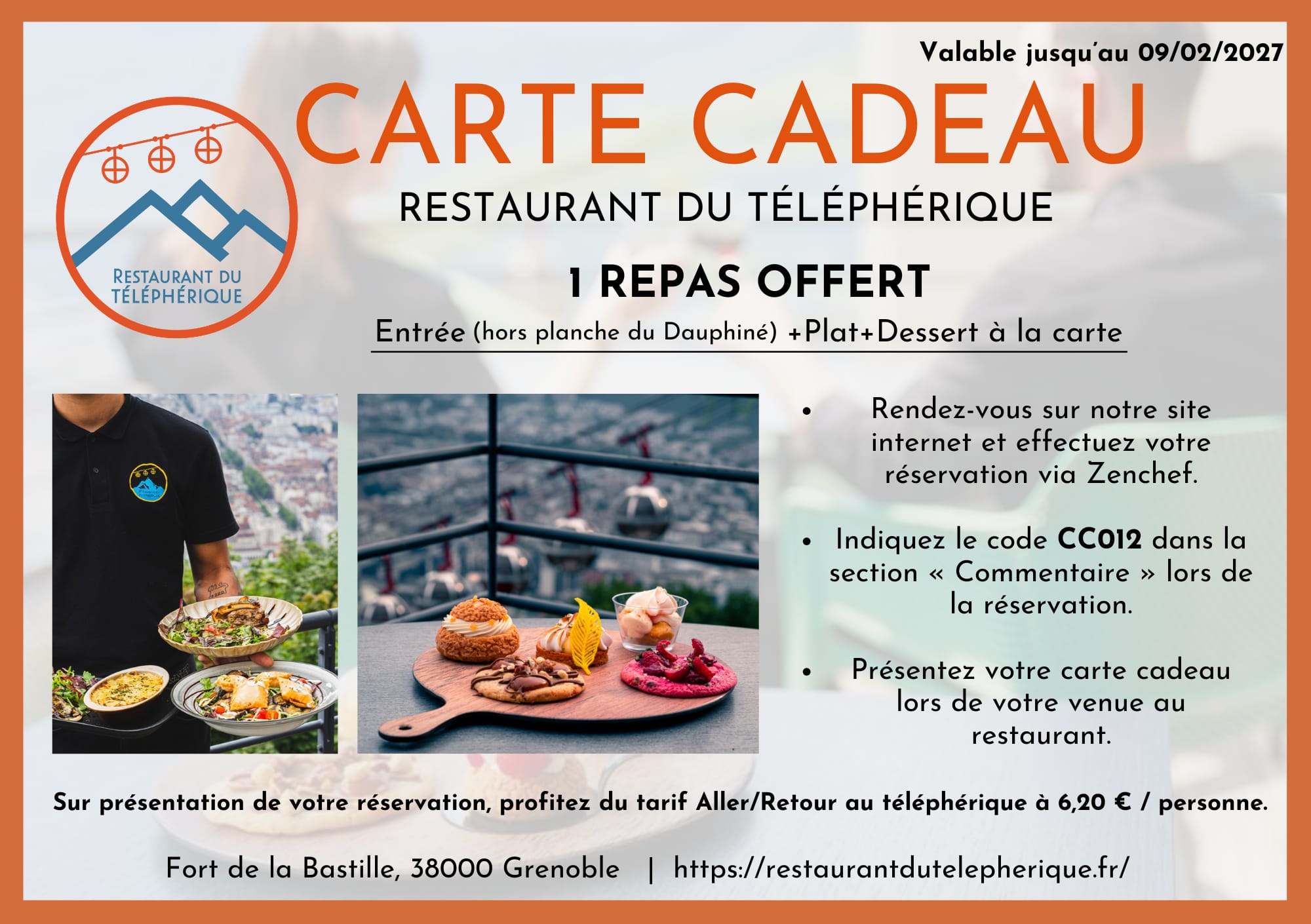 Carte cadeau Restaurant du Téléphérique